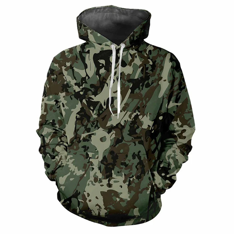 Kapuzenpullover Herren/Unisex Camouflage Muster mit Kängurutasche