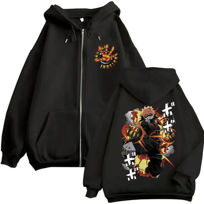 Unisex Kapuzenpullover mit Reißverschluss und Motivdruck