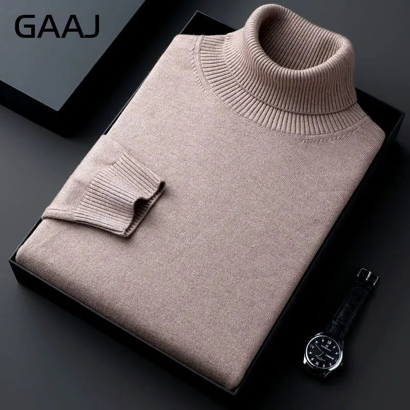 Men's turtleneck sweater long sleeve fine-knit sweater
