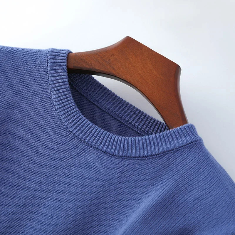 Men's crew-neck pullover knit pullover in various colors