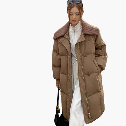 Women's Oversized Quilted Coat with Wide Collar – Casual Winter Jacket for Everyday and Leisure