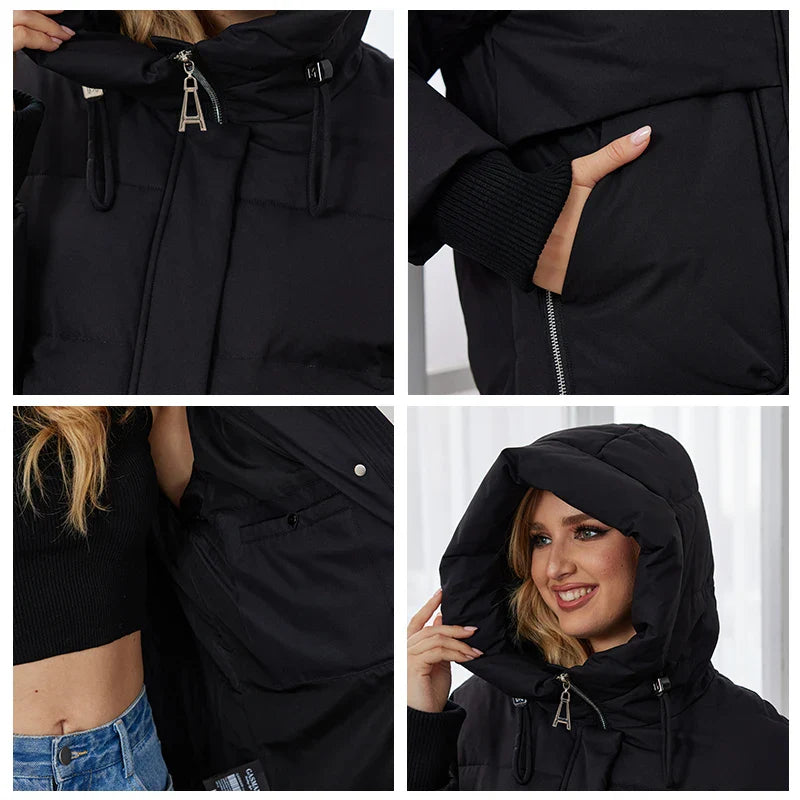 Damen Winter Steppjacke mit Kapuze – Lässige warme Outdoorjacke für Alltag und Freizeit