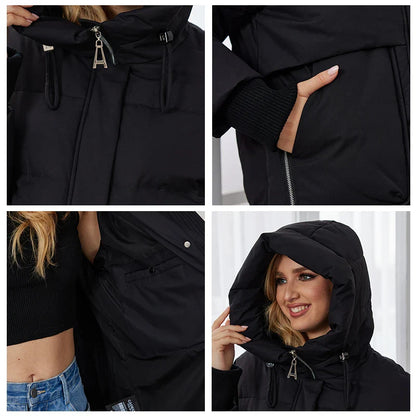 Damen Winter Steppjacke mit Kapuze – Lässige warme Outdoorjacke für Alltag und Freizeit