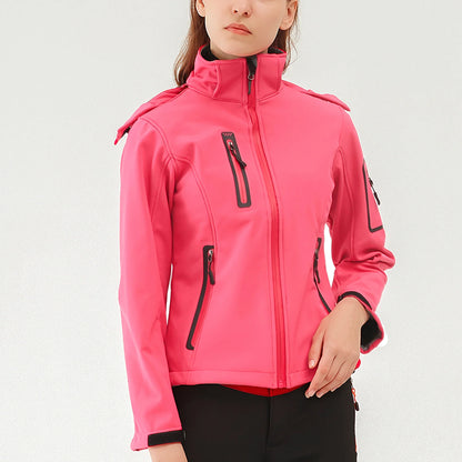Damen Softshelljacke wasserabweisend atmungsaktiv mit Reißverschlusstaschen