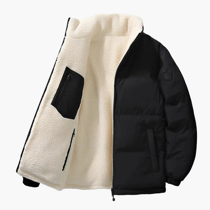 Men's winter quilted jacket with loose fit and fleece lining – urban fashion outdoor jacket