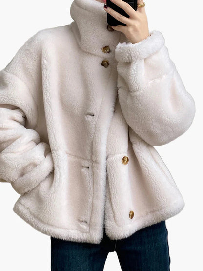 Damen Winterjacke im Oversized-Look mit Stehkragen – Modischer Streetstyle für kalte Tage