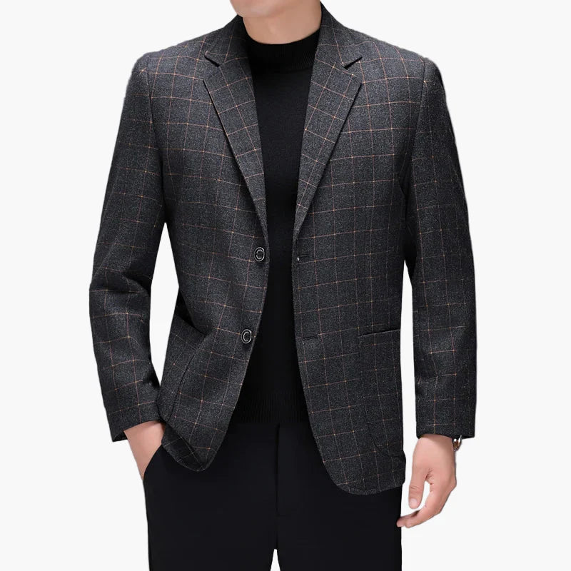 Men's Blazer Modern Checked Business Casual Elegant