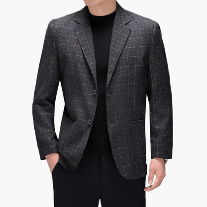 Men's Blazer Modern Checked Business Casual Elegant
