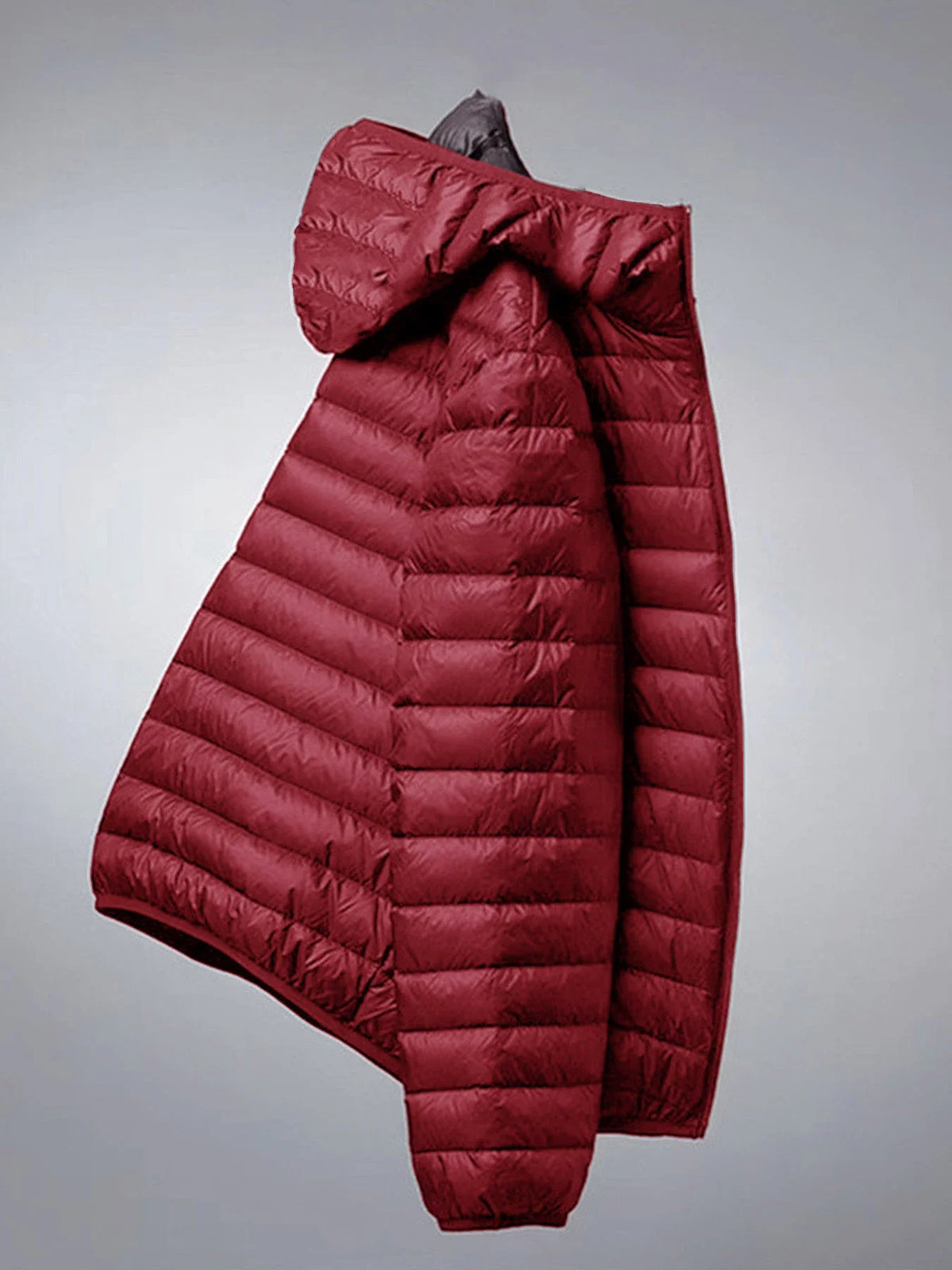 Padded quilted jacket with hood for men - lightweight and windproof, various colors