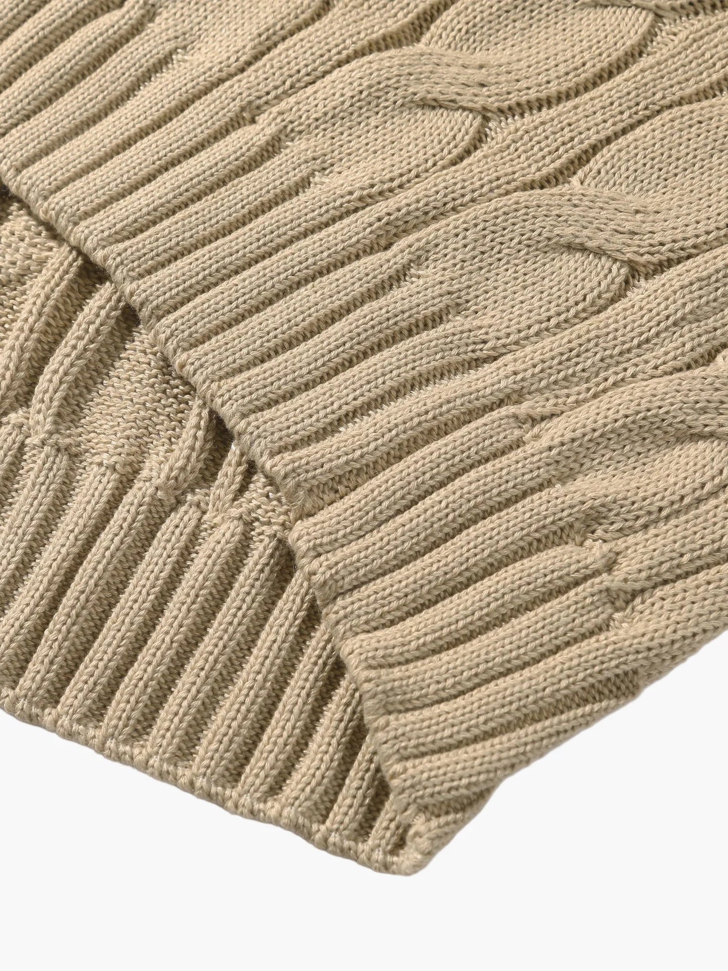 Men's knitted sweater with shawl collar and cable pattern – stylish casual sweater for autumn and winter
