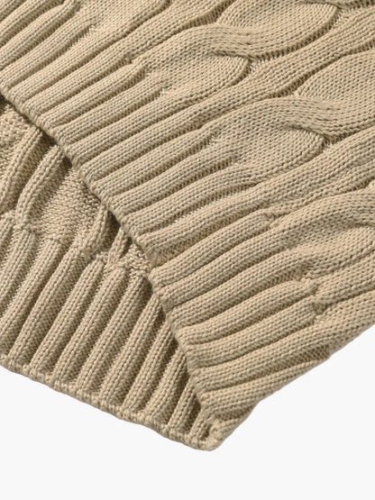 Men's knitted sweater with shawl collar and cable pattern – stylish casual sweater for autumn and winter