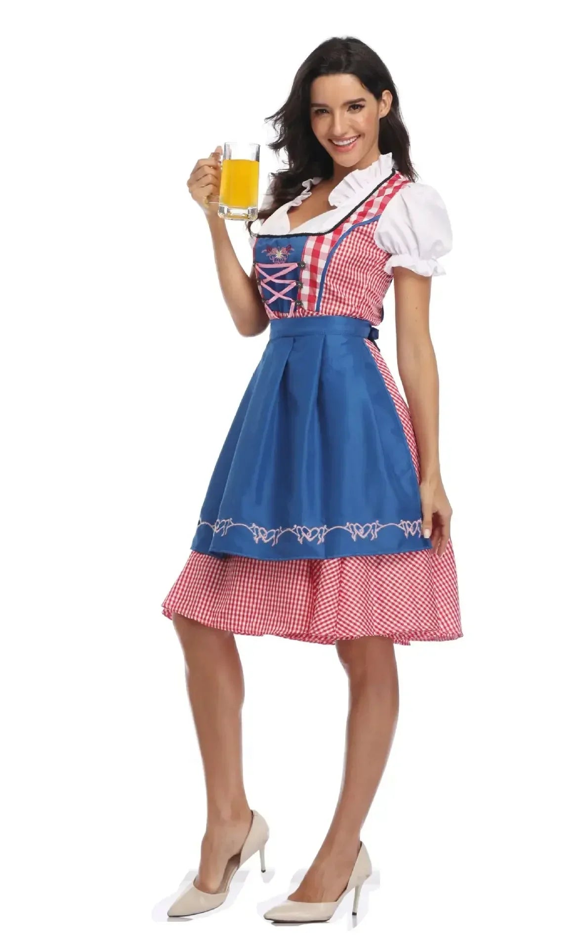 Traditional Women’s Checked Dirndl Dress