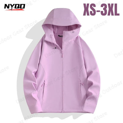 Unisex hooded jacket with zipper and side pockets