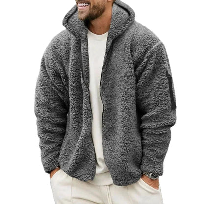 Men's Teddy Fleece Hoodie – Sporty Casual Look, Ideal for Autumn and Winter