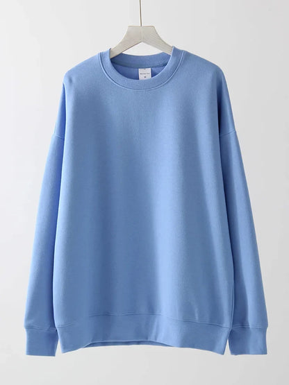 Unisex Basic Crew-Neck Long-Sleeve Sweatshirt Pullover in Various Colors