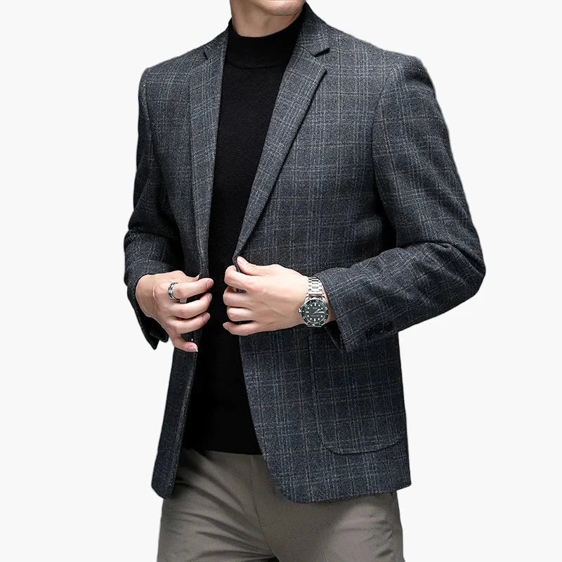 Men's Business Casual Blazer – Modern Checked Look for Office and Everyday Use