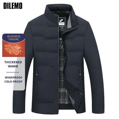 Men's Business Casual Winter Jacket – Windproof, Cold-Resistant, Thickened, Elegant