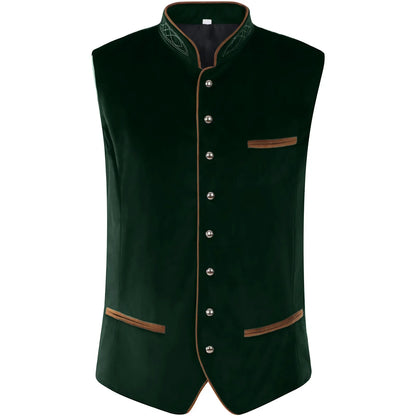 Traditional velvet vest brown green red black men’s Oktoberfest