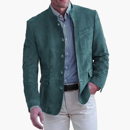 Men's Stand-up Collar Blazer – Modern Blazer for Business & Leisure