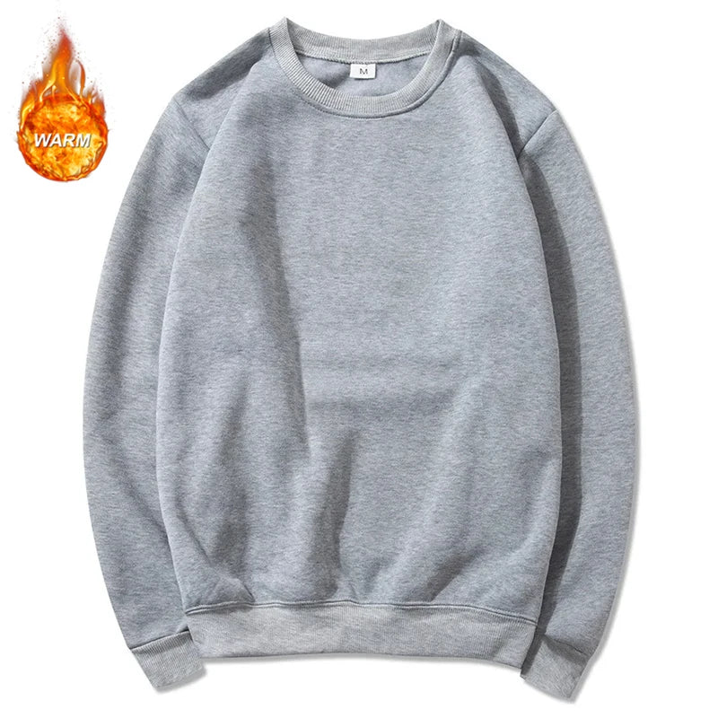 Unisex cotton-blend crew-neck sweatshirt, long sleeves, casual sweater