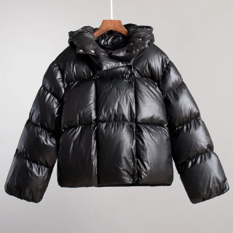 Women's quilted jacket with hood - short puffer jacket in various colors