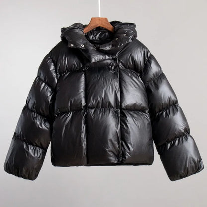 Women's quilted jacket with hood - short puffer jacket in various colors