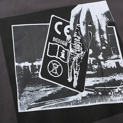 Unisex Sweatshirt Rundhals mit Grafikdruck Langarm