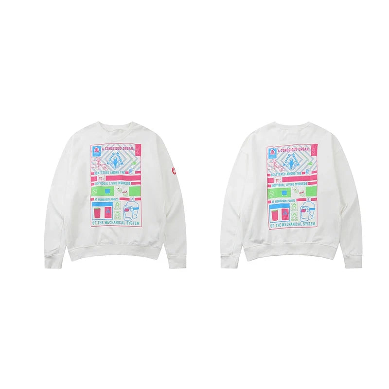 Unisex Sweatshirt Rundhals mit Grafikdruck Langarm