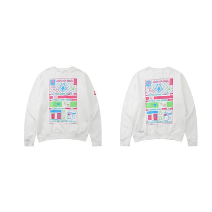 Unisex Sweatshirt Rundhals mit Grafikdruck Langarm
