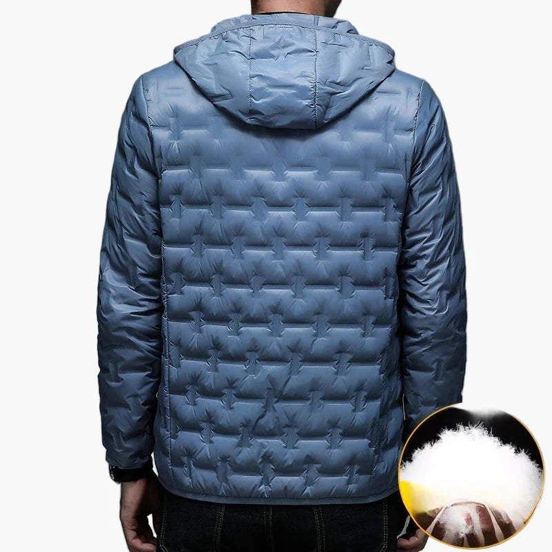 Men's quilted jacket winter outdoor casual jacket with hood – warming transitional jacket