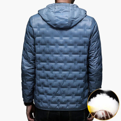 Men's quilted jacket winter outdoor casual jacket with hood – warming transitional jacket