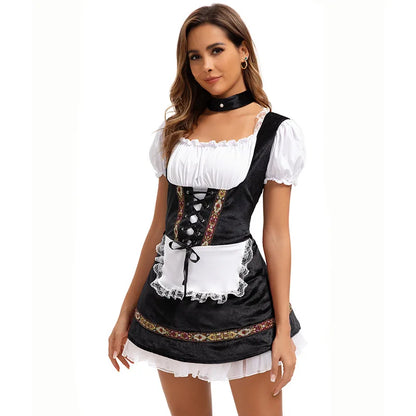 Damen Dirndl-Kostüm mit Schürze und Puffärmeln – Oktoberfest Verkleidung