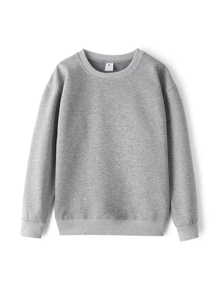 Unisex long-sleeve crew-neck basic sweater in various colors