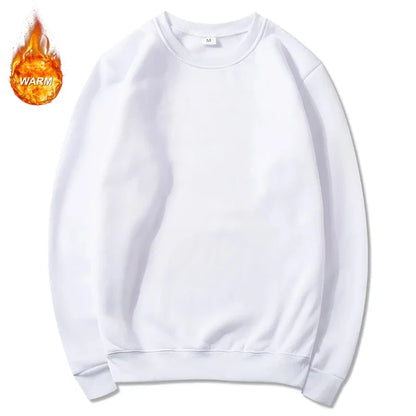 Unisex cotton-blend crew-neck sweatshirt, long sleeves, casual sweater