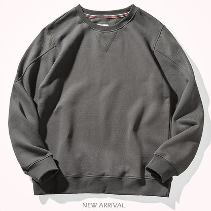 Unisex Long-Sleeve Crew-Neck Sweatshirt Cotton-Look Casual Sweater