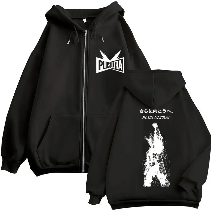 Unisex Kapuzenpullover mit Reißverschluss und Motivdruck