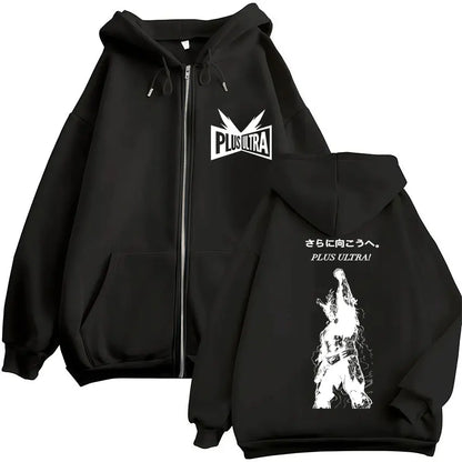 Unisex Kapuzenpullover mit Reißverschluss und Motivdruck