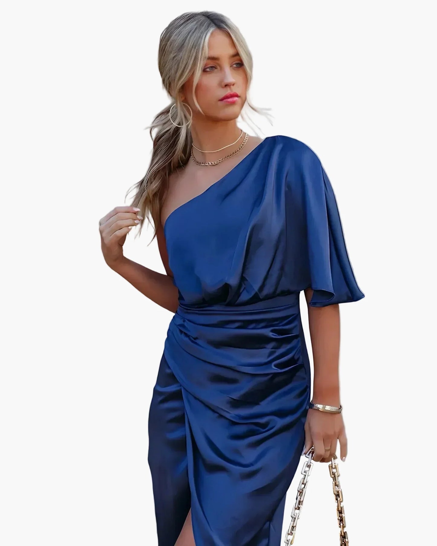 Women's Asymmetrical Mid-Length Dress for Elegant Occasions and Festive Evenings