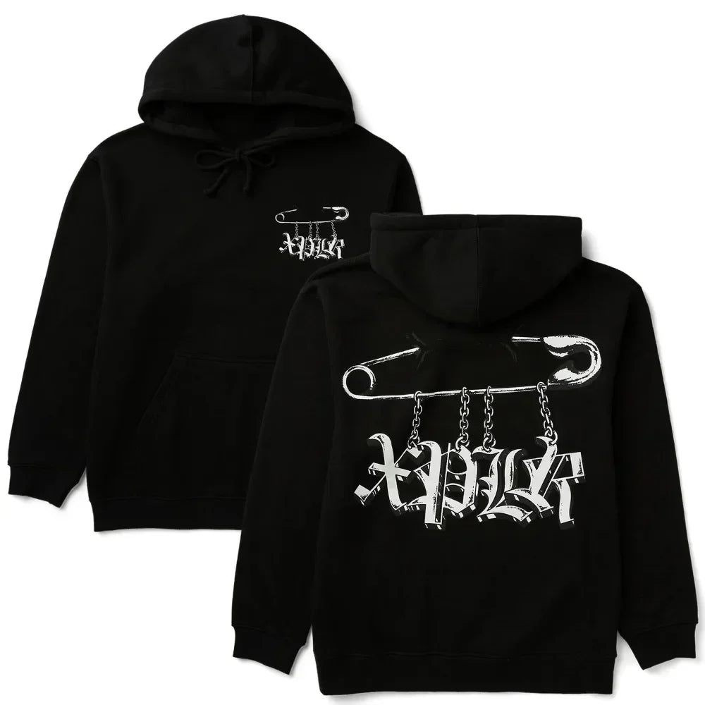 Hoodie with hood, kangaroo pocket, and back graphic, relaxed fit