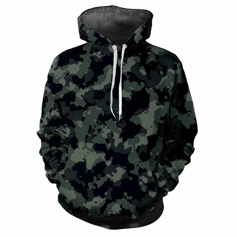 Kapuzenpullover Herren/Unisex Camouflage Muster mit Kängurutasche