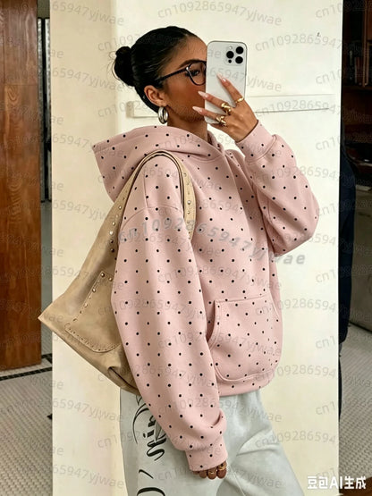 Women's camouflage hoodie, oversized fit, kangaroo pocket
