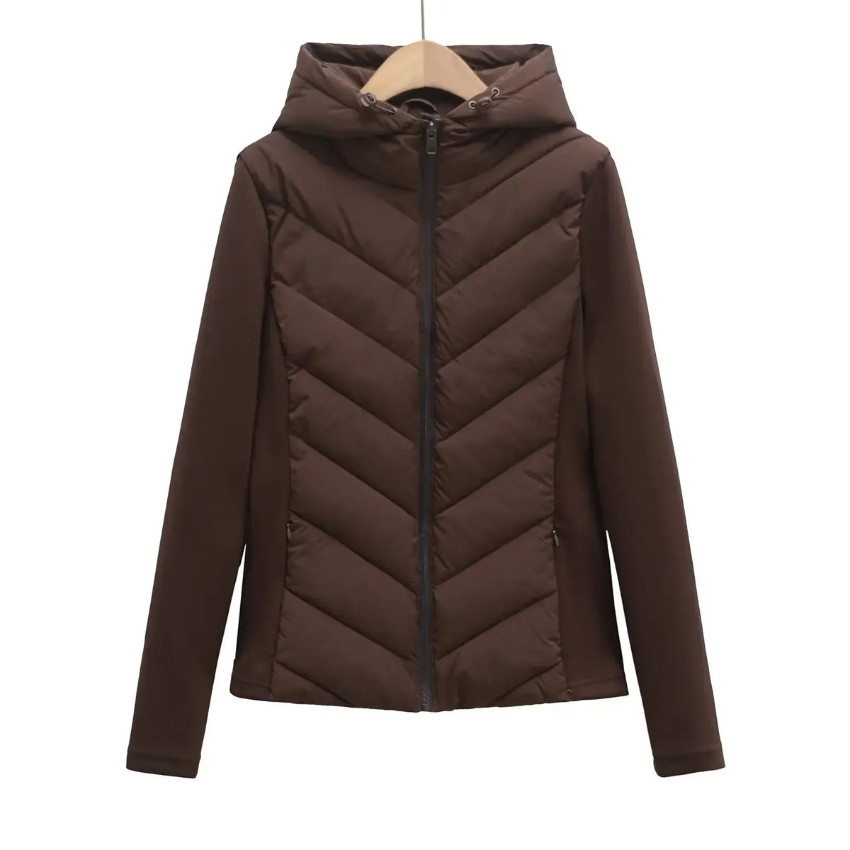 Damen Steppjacke mit Kapuze und Reißverschluss – Übergangsjacke