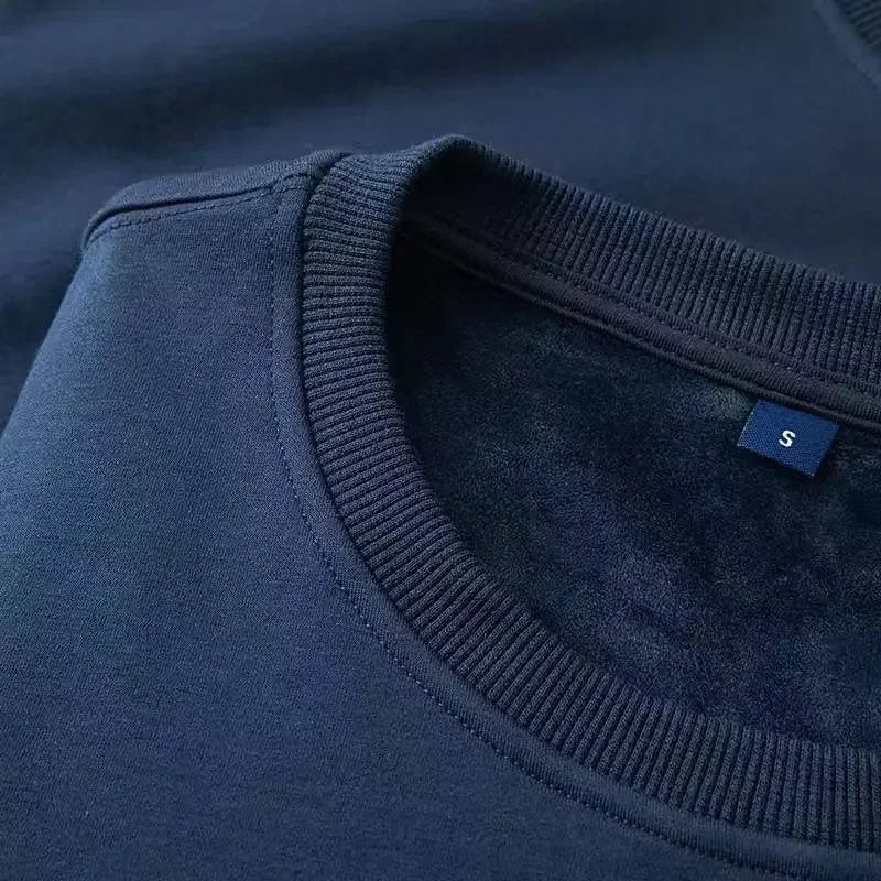 Unisex Long-Sleeve Crew-Neck Sweatshirt with Soft Fleece Lining