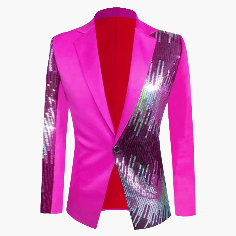 Men's Blazer Modern Glitter Design for Party and Stage – Elegant Single-Breasted Blazer