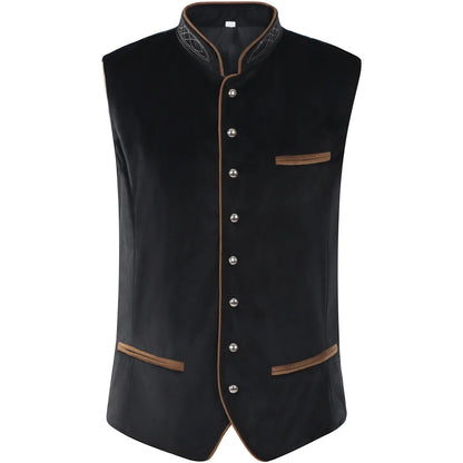 Traditional velvet vest brown green red black men’s Oktoberfest