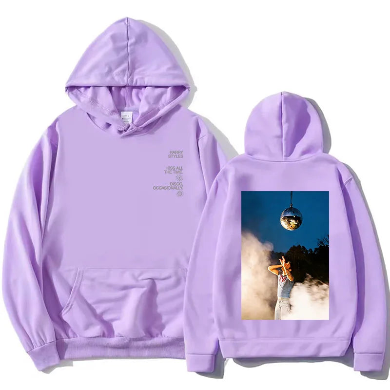 Unisex hoodie with hood, kangaroo pocket, and lettering