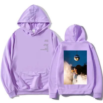 Unisex hoodie with hood, kangaroo pocket, and lettering