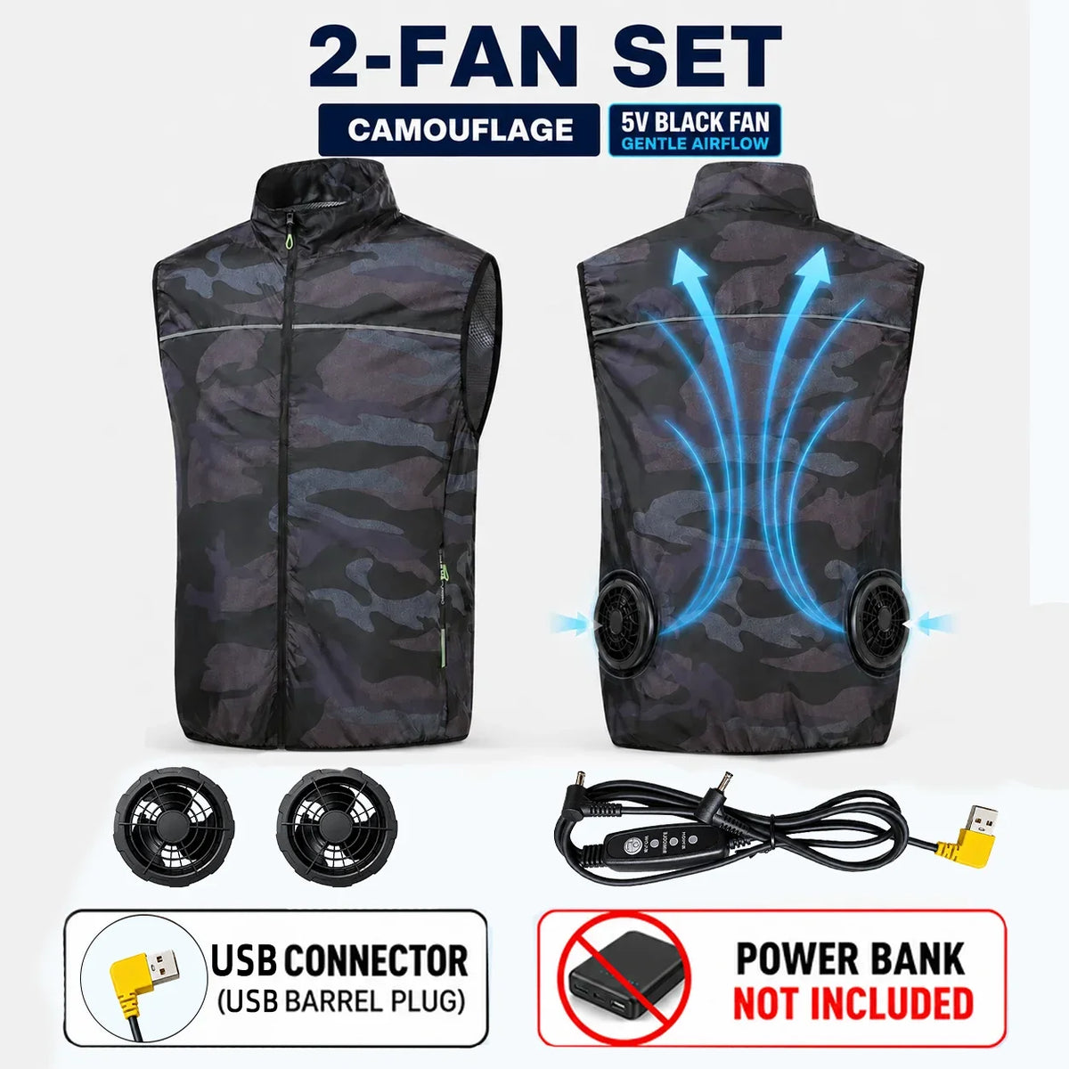 Cooling vest with fans for men and women, lightweight vest