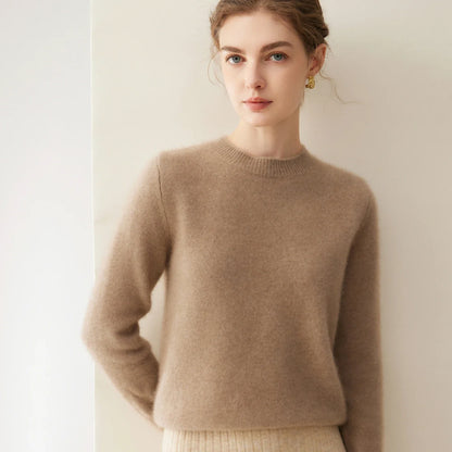 Damen Pullover Rundhalsausschnitt Langarm Weiches Material