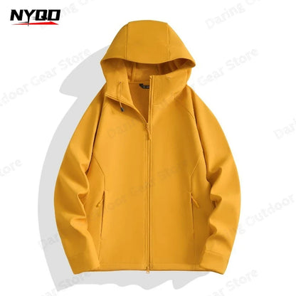 Unisex hooded jacket with zipper and side pockets